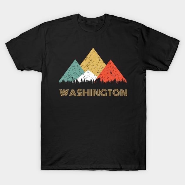 Secret Sasquatch Hidden Retro Washington with Hiding Bigfoot T-Shirt by HopeandHobby